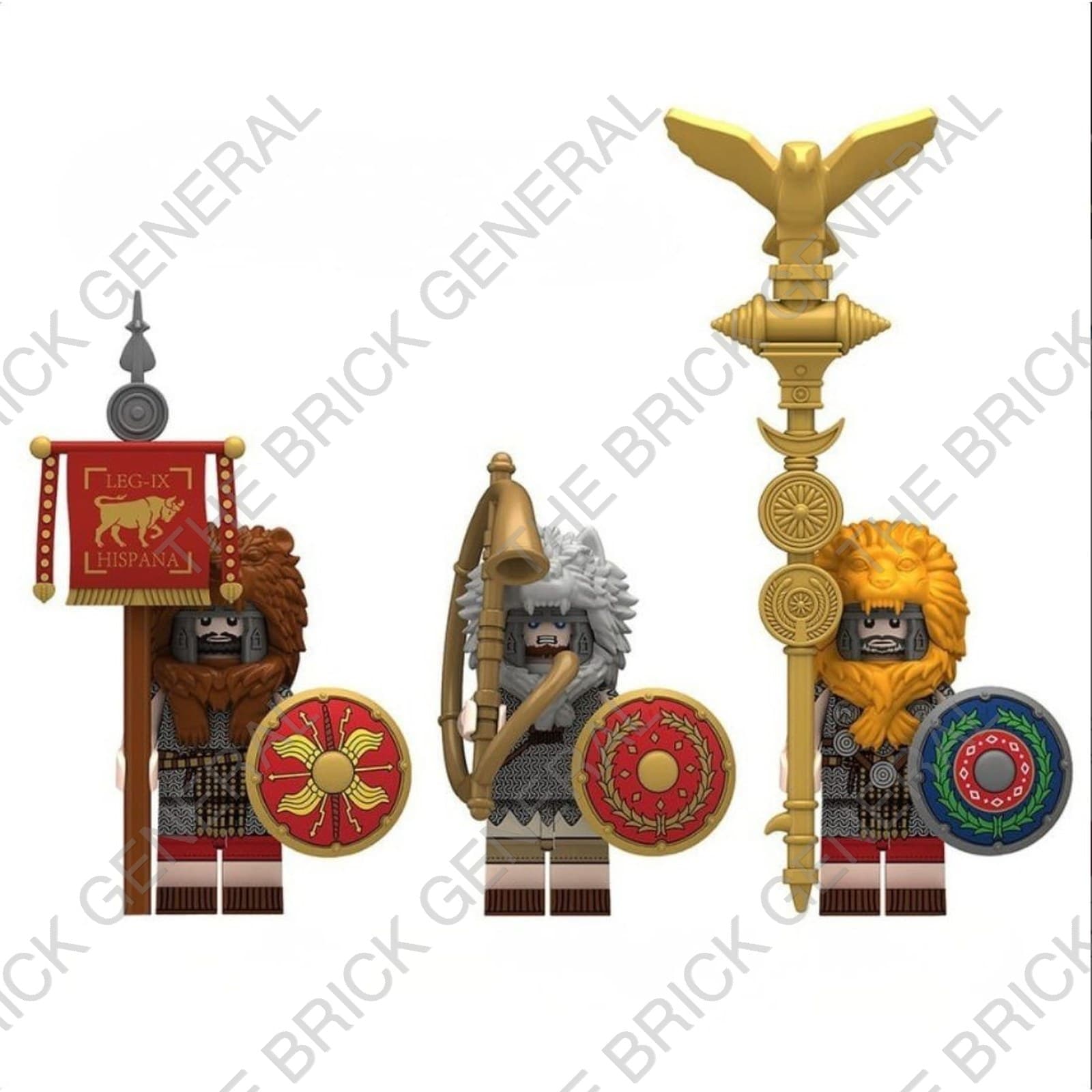 Signifier Trumpeter Aquilifer Roman three-figure set building brick minifigures thumbnail 3